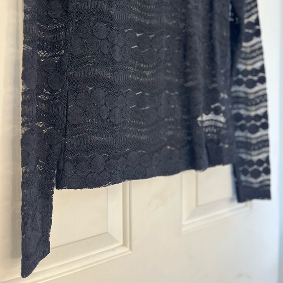 NWT Yas Pinna Long Sleeve High Neck Semi-sheer Lace Top S Black - Picture 8 of 16